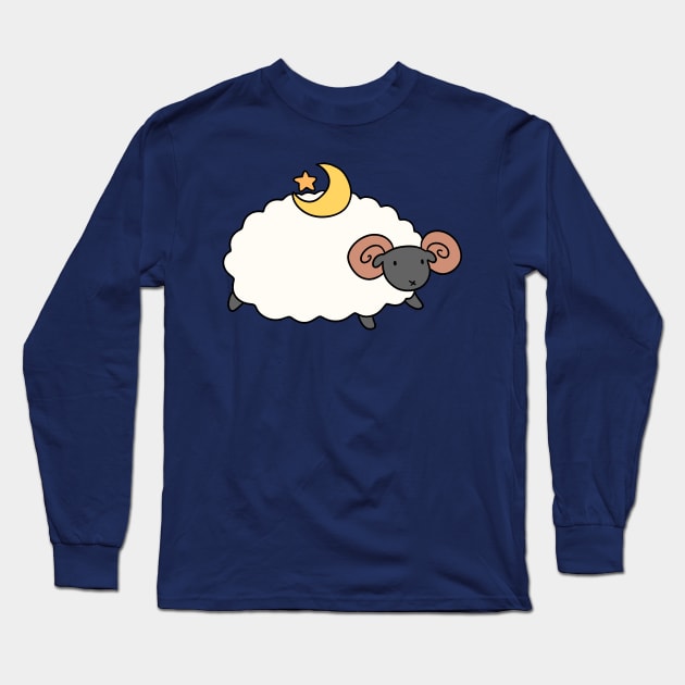 Star Moon Ram Long Sleeve T-Shirt by saradaboru